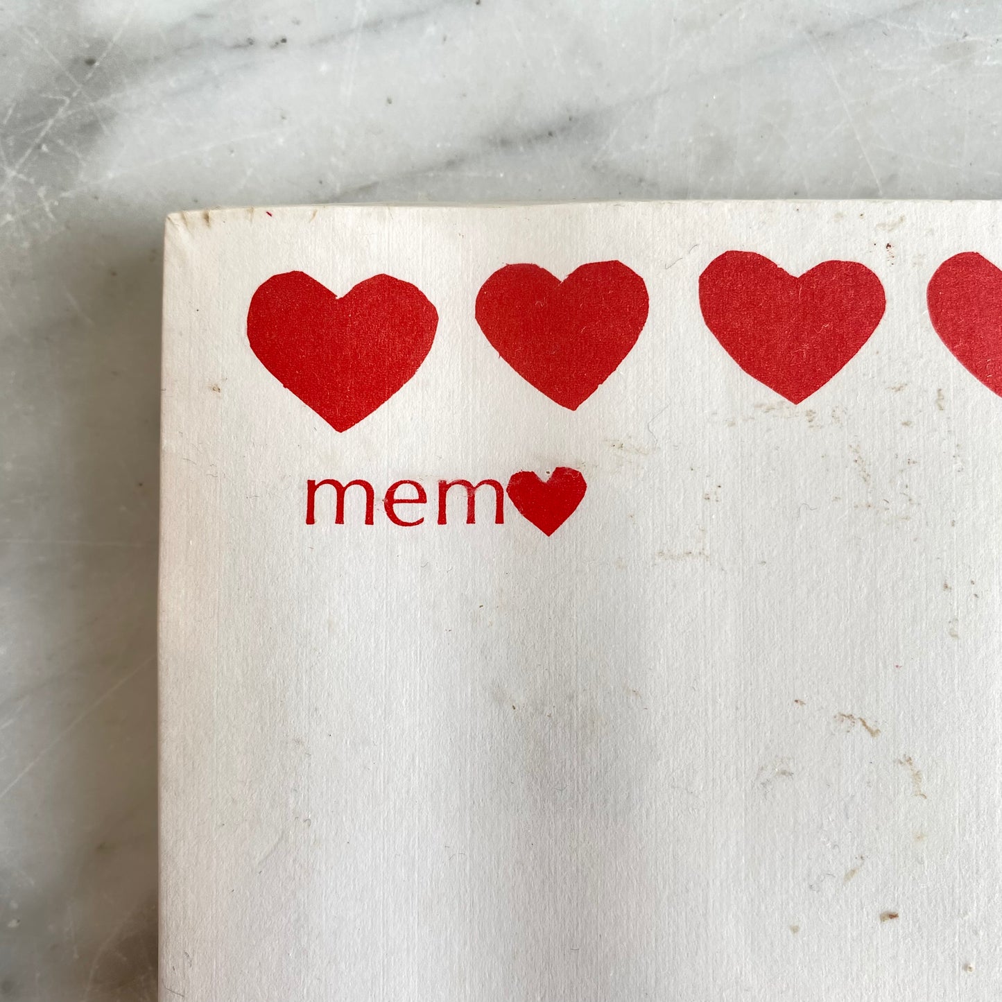 Vintage Red Heart Memo Pad, Anita Beck