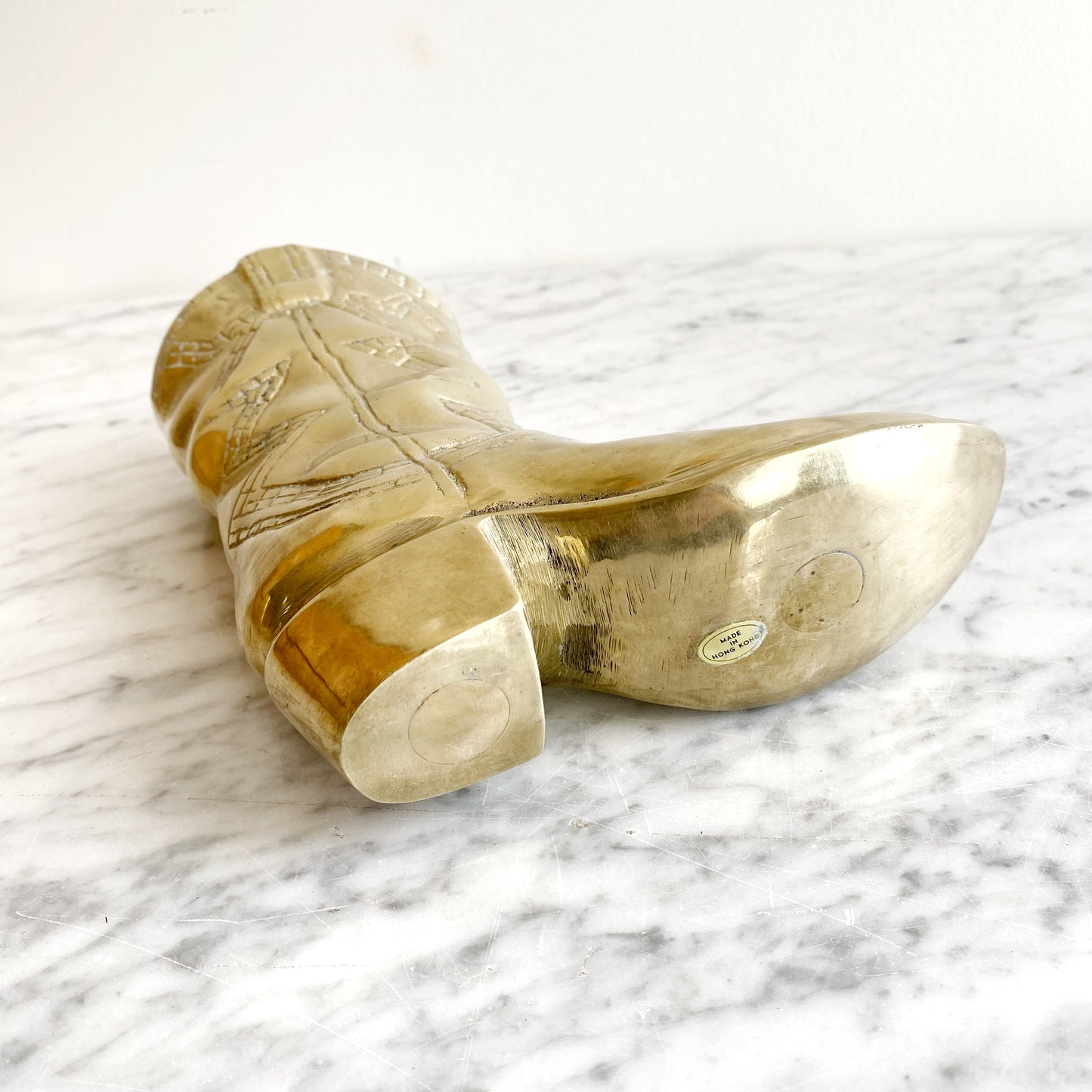 Vintage Brass Cowboy / Cowgirl Boot, 7.25"