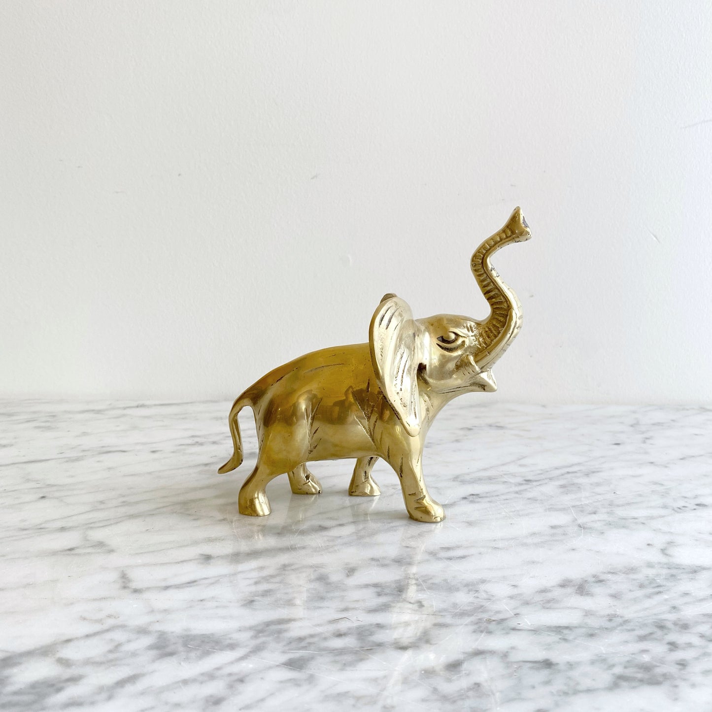 Vintage Brass Elephant, 6"