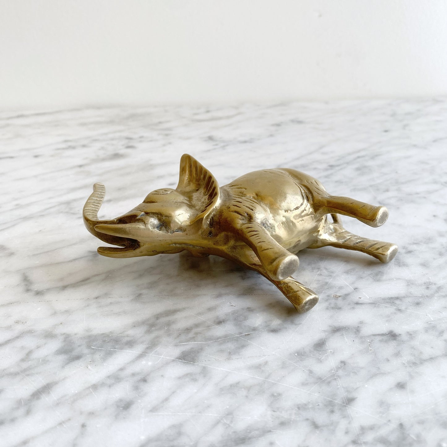 Small Vintage Brass Elephant, 5”