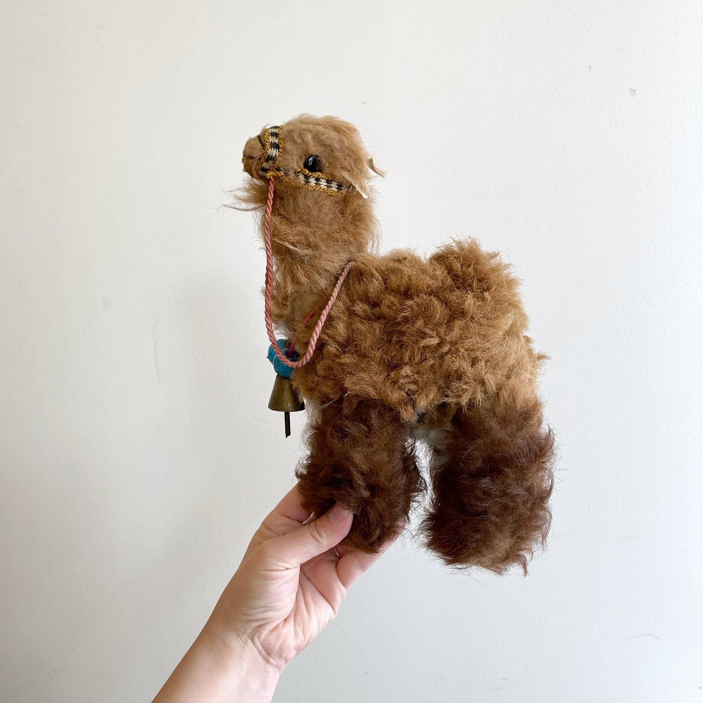 Vintage Wooly Llama Statue / Decor