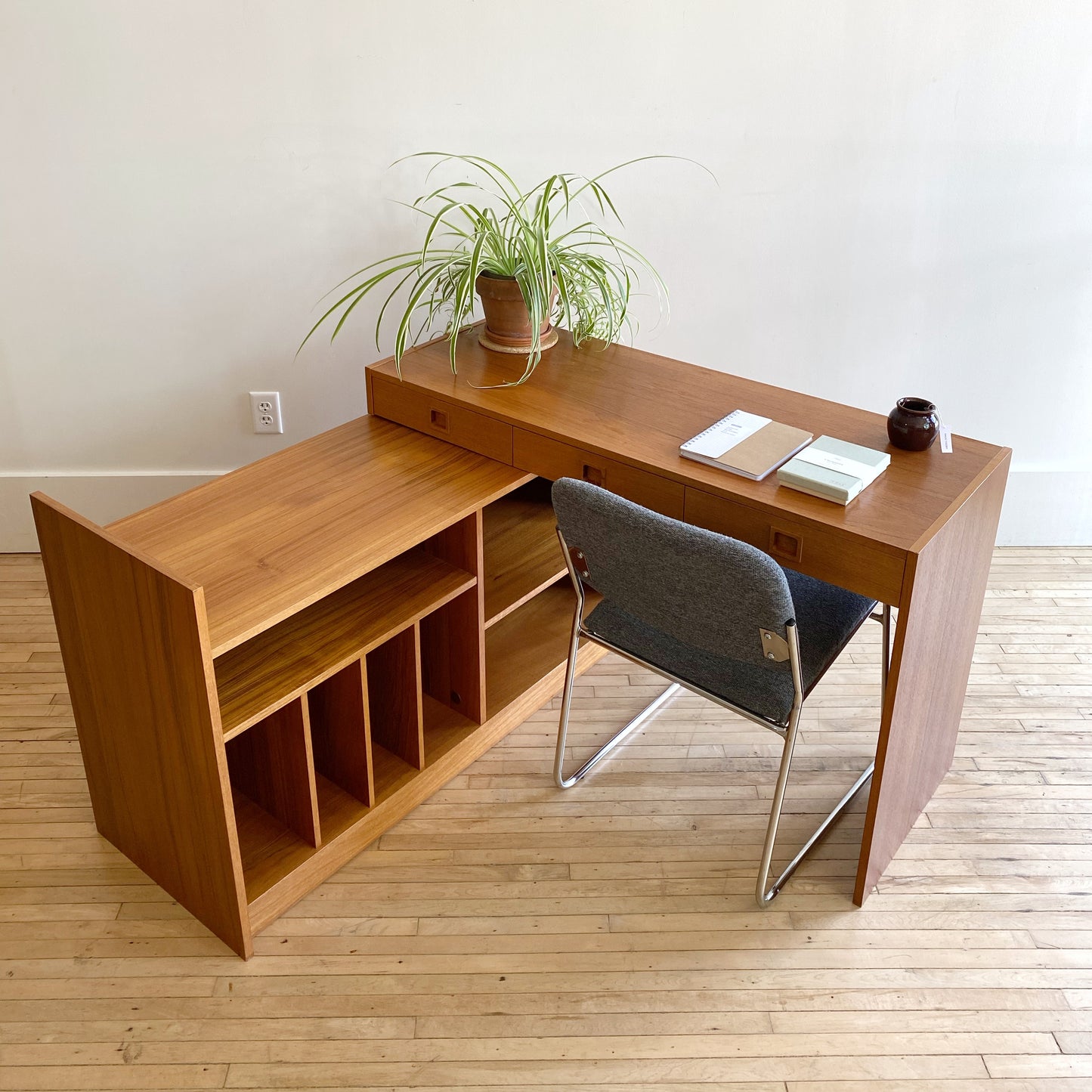 Vintage Expandable Teak Media Credenza