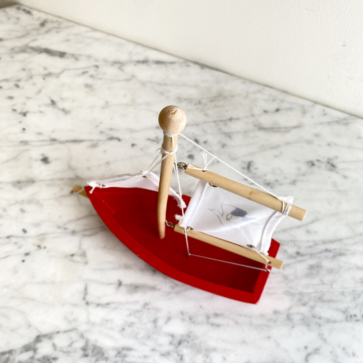 Found Wooden Toy Sailboat