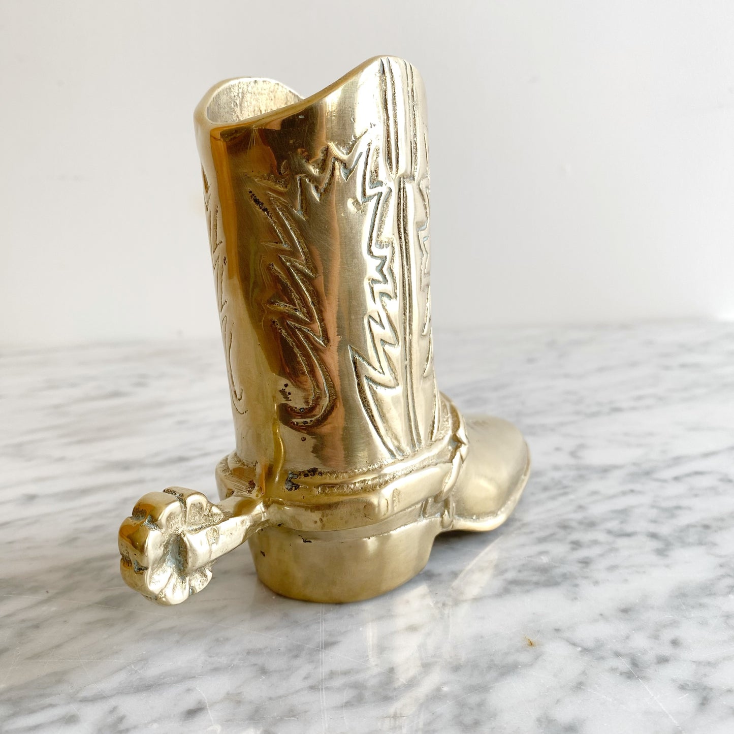 Vintage Brass Cowboy / Cowgirl Boot, 5"