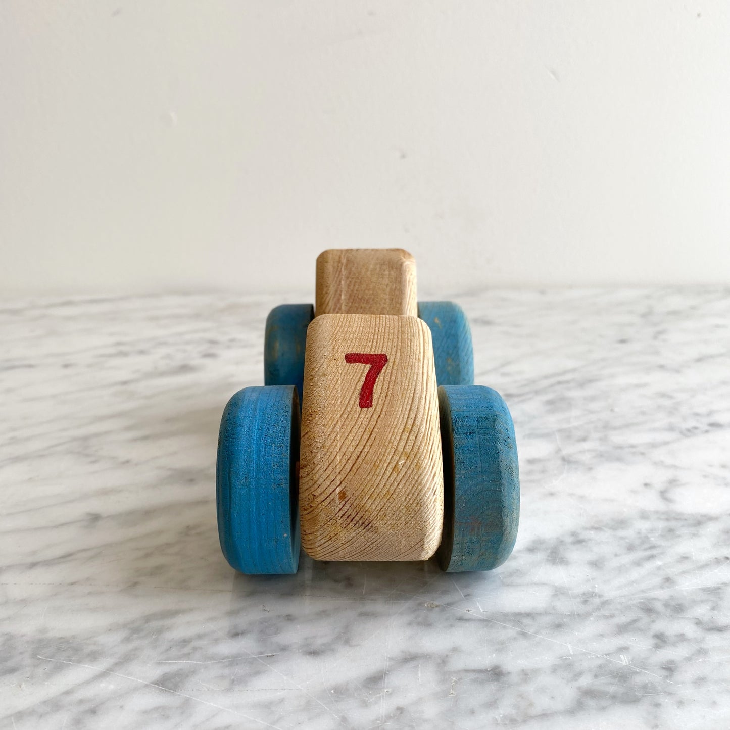 Vintage Wooden Toy Race Car