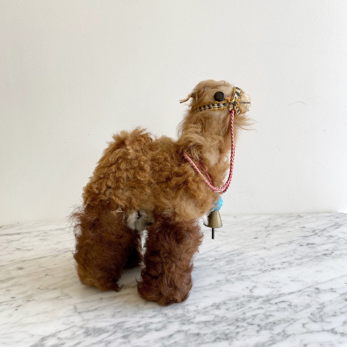 Vintage Wooly Llama Statue / Decor