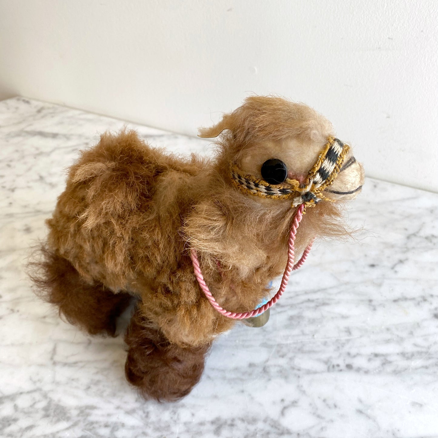 Vintage Wooly Llama Statue / Decor