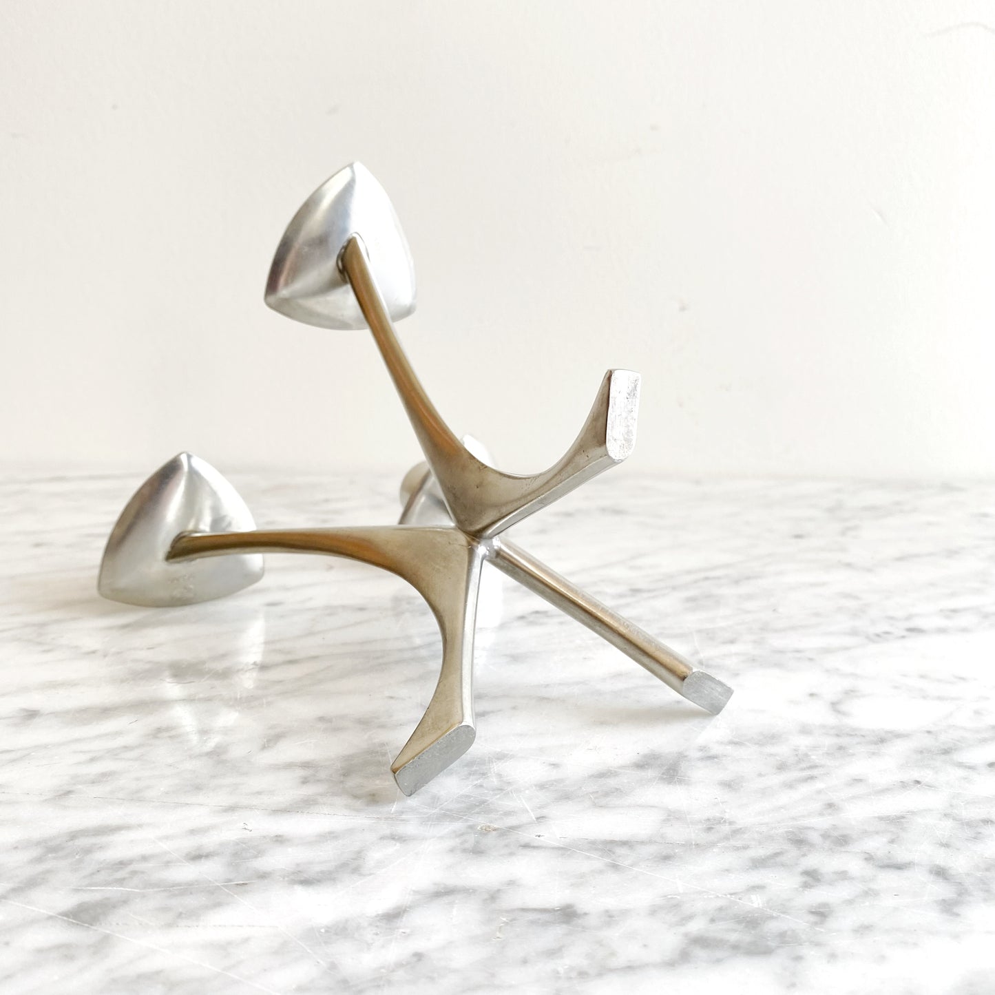 Vintage Pewter 3-arm Candle Holder, Norway