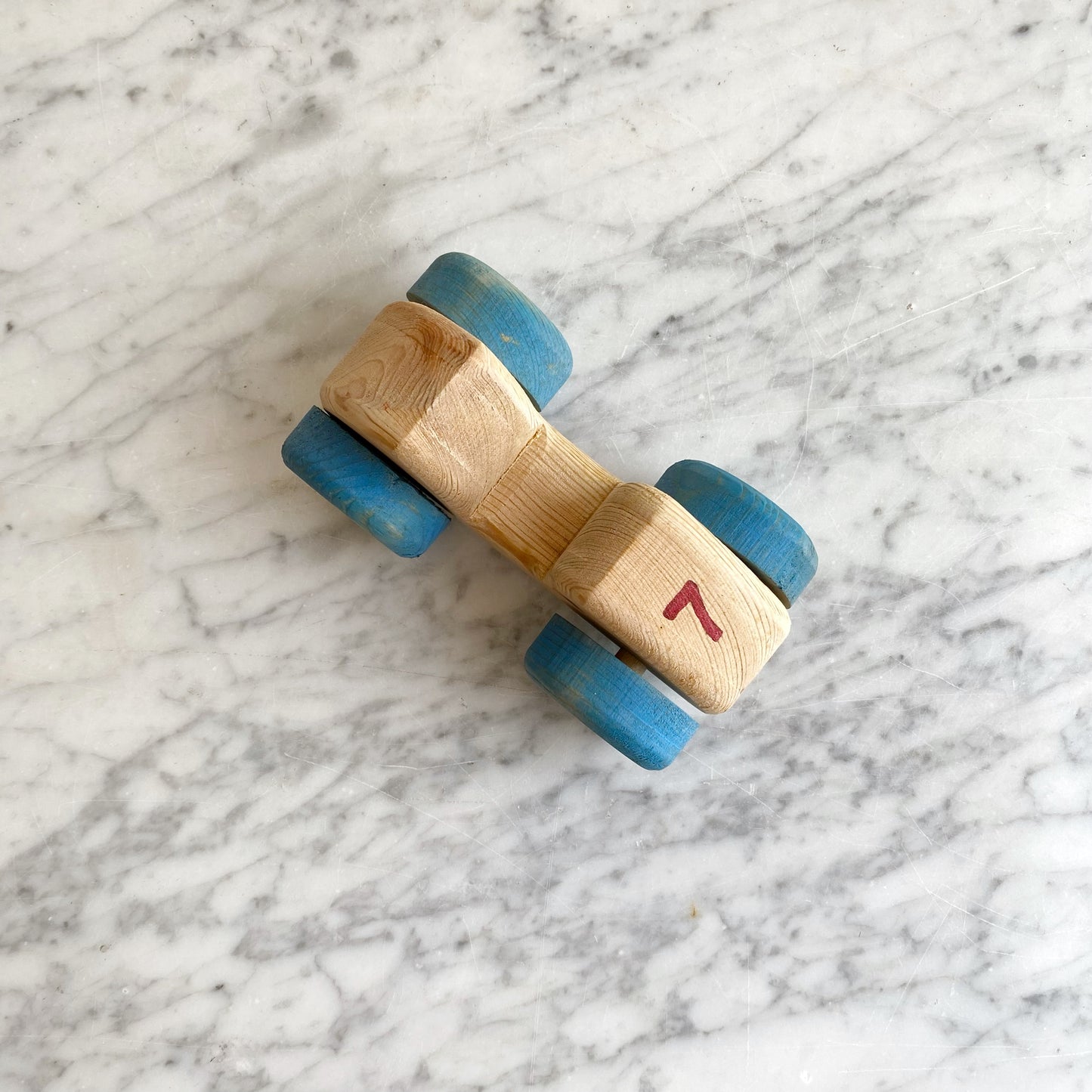 Vintage Wooden Toy Race Car