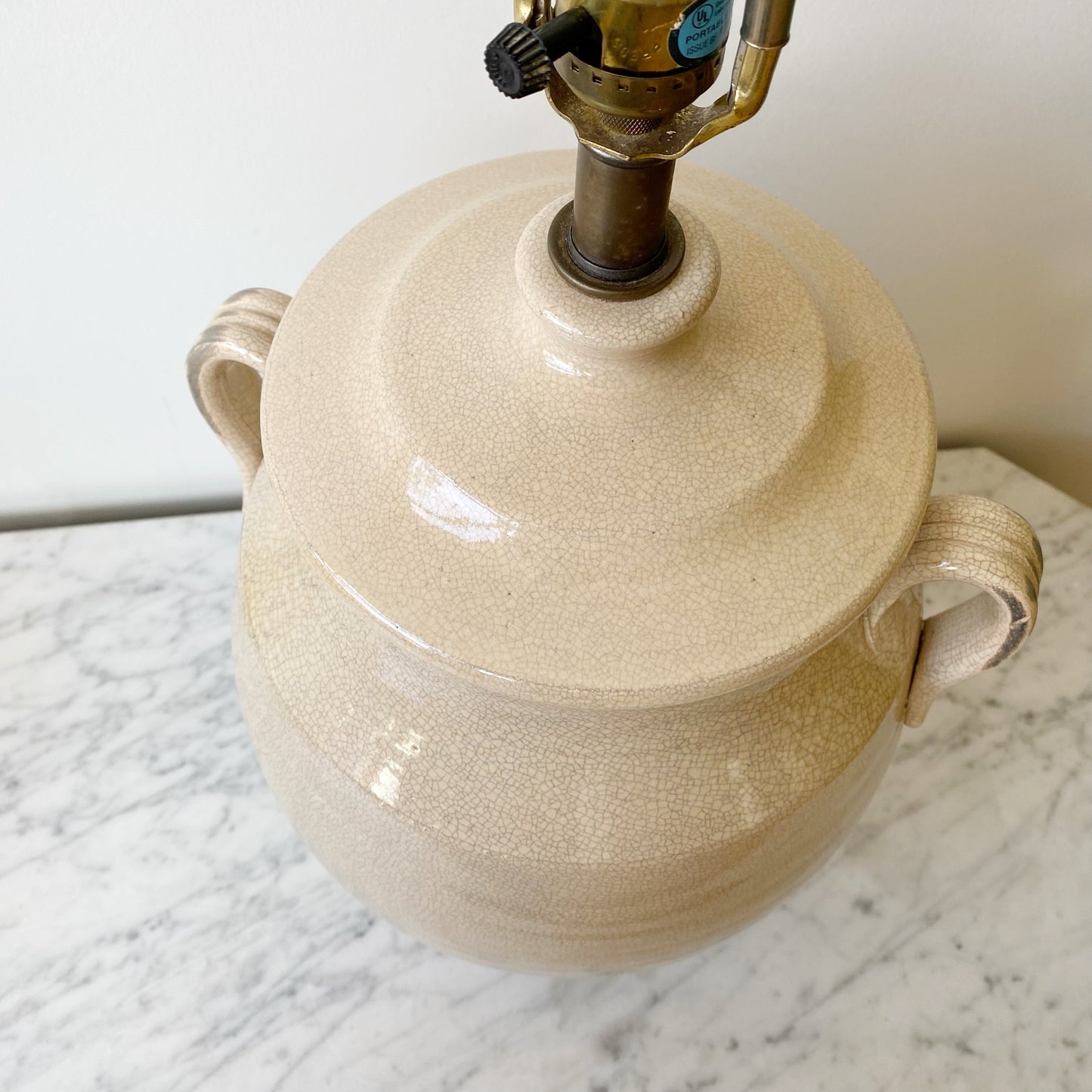 XL Vintage Stoneware Pottery Lamp