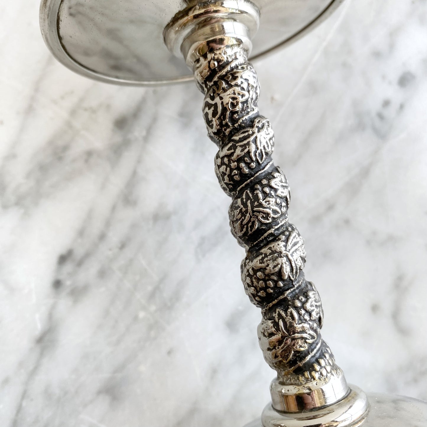 Pair of Vintage Silver-plate Candle Holders, Spain