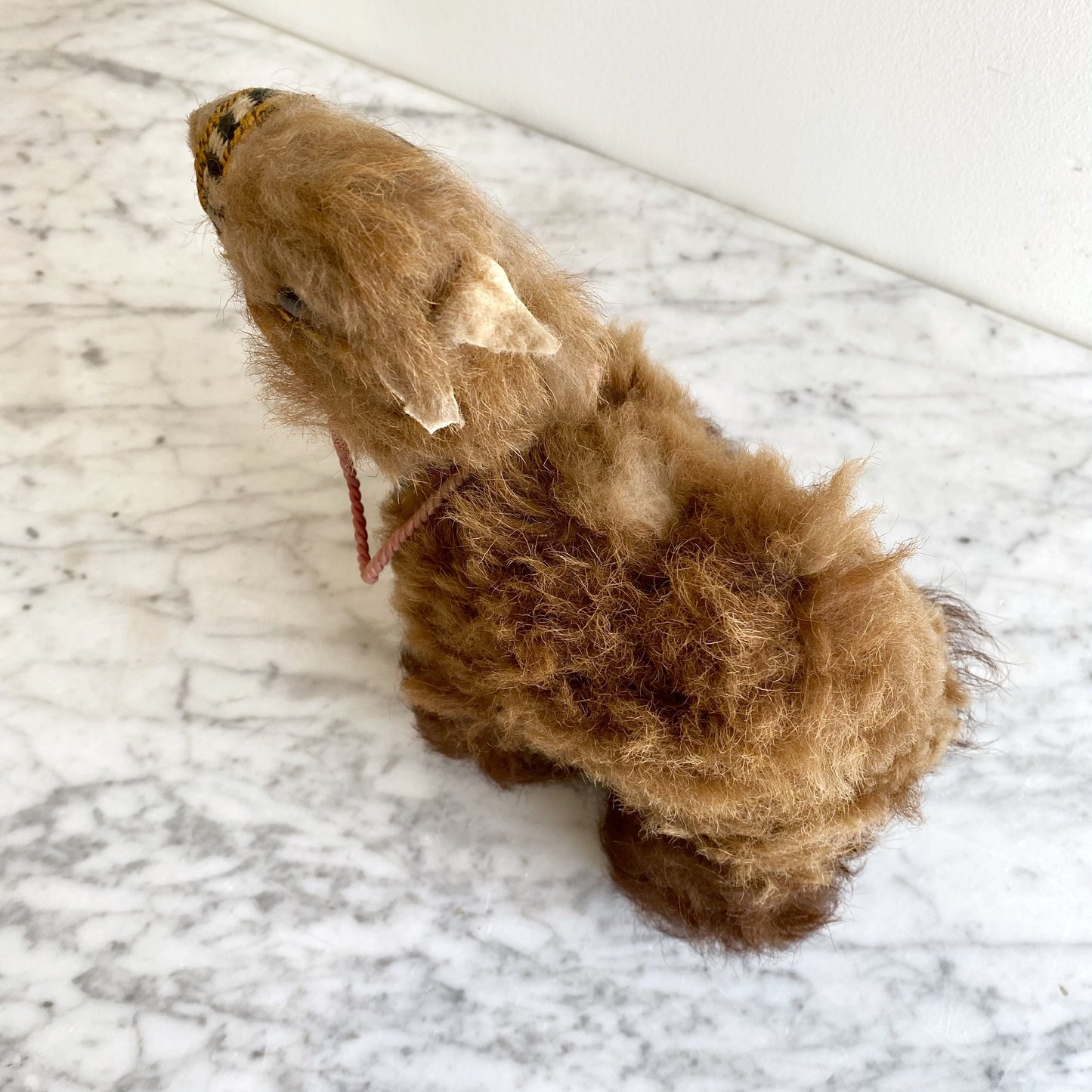 Vintage Wooly Llama Statue / Decor