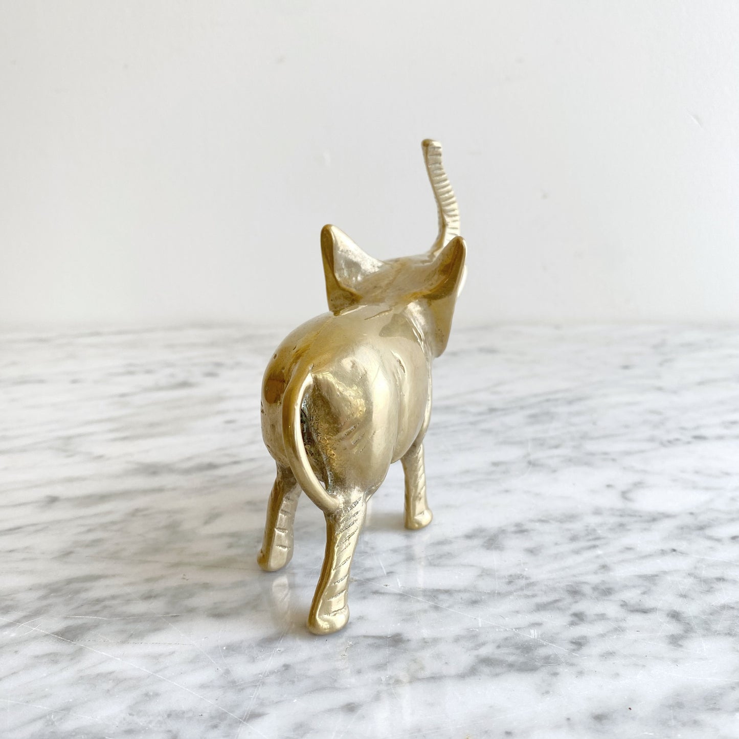 Small Vintage Brass Elephant, 5”
