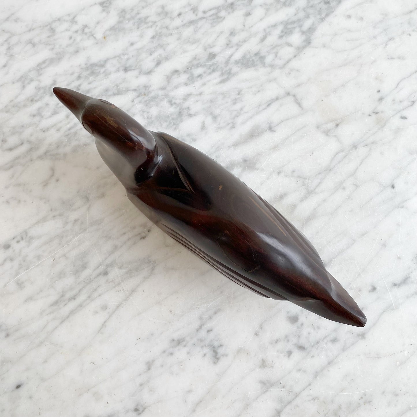 Vintage Carved Ironwood Duck Sculpture