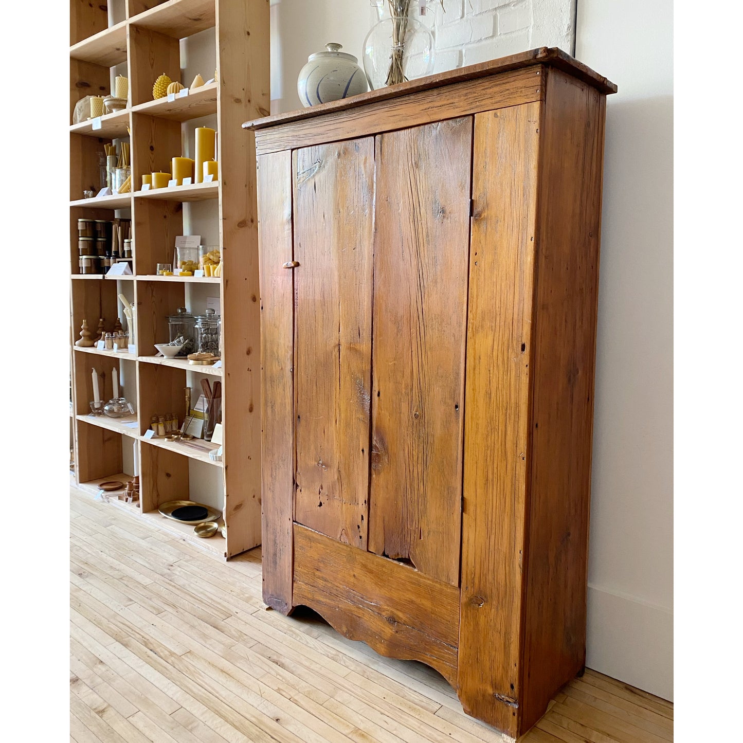 Antique Handmade Wooden Storage Cupboard
