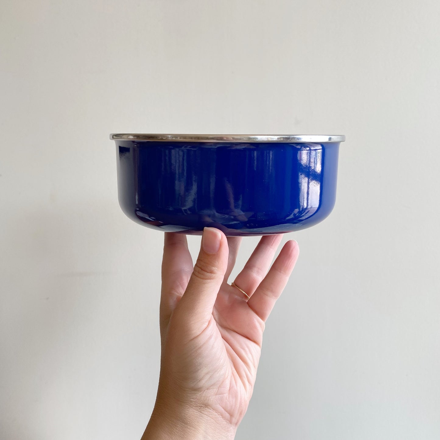 Set of 3 Vintage Blue Enamel Nesting Bowls