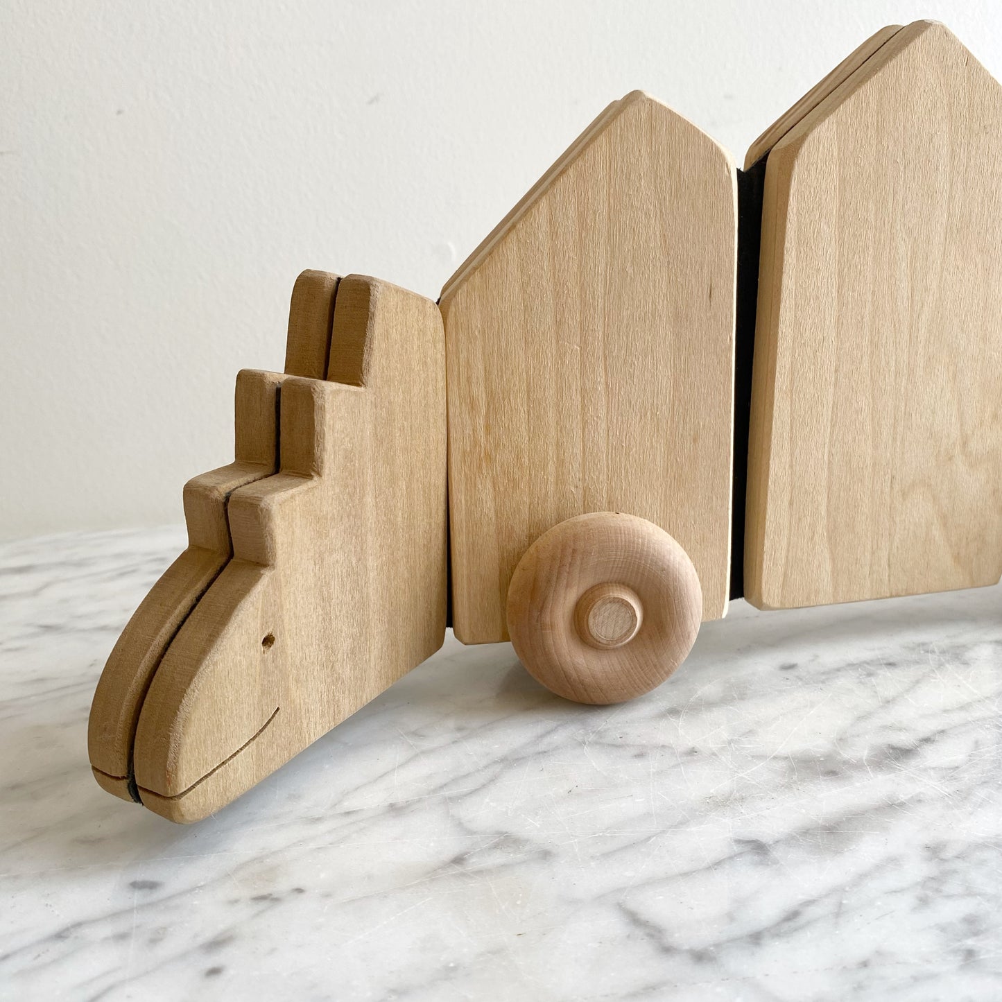 Found Wooden Toy Dinosaur With Wheels