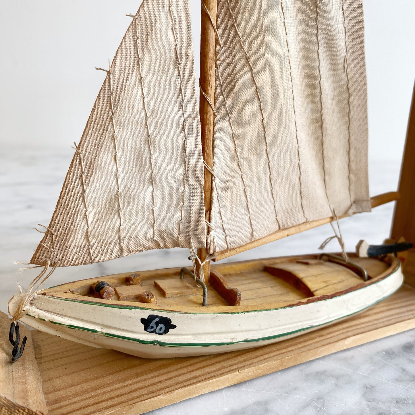 Vintage Sailboat In Shadow Box