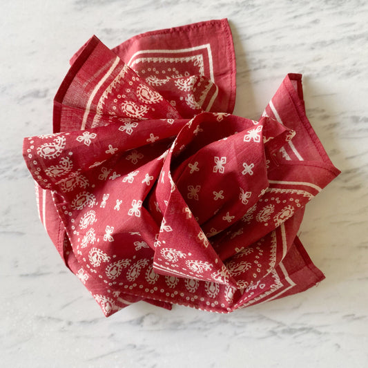 Block Printed Cotton Bandana, Choose Color