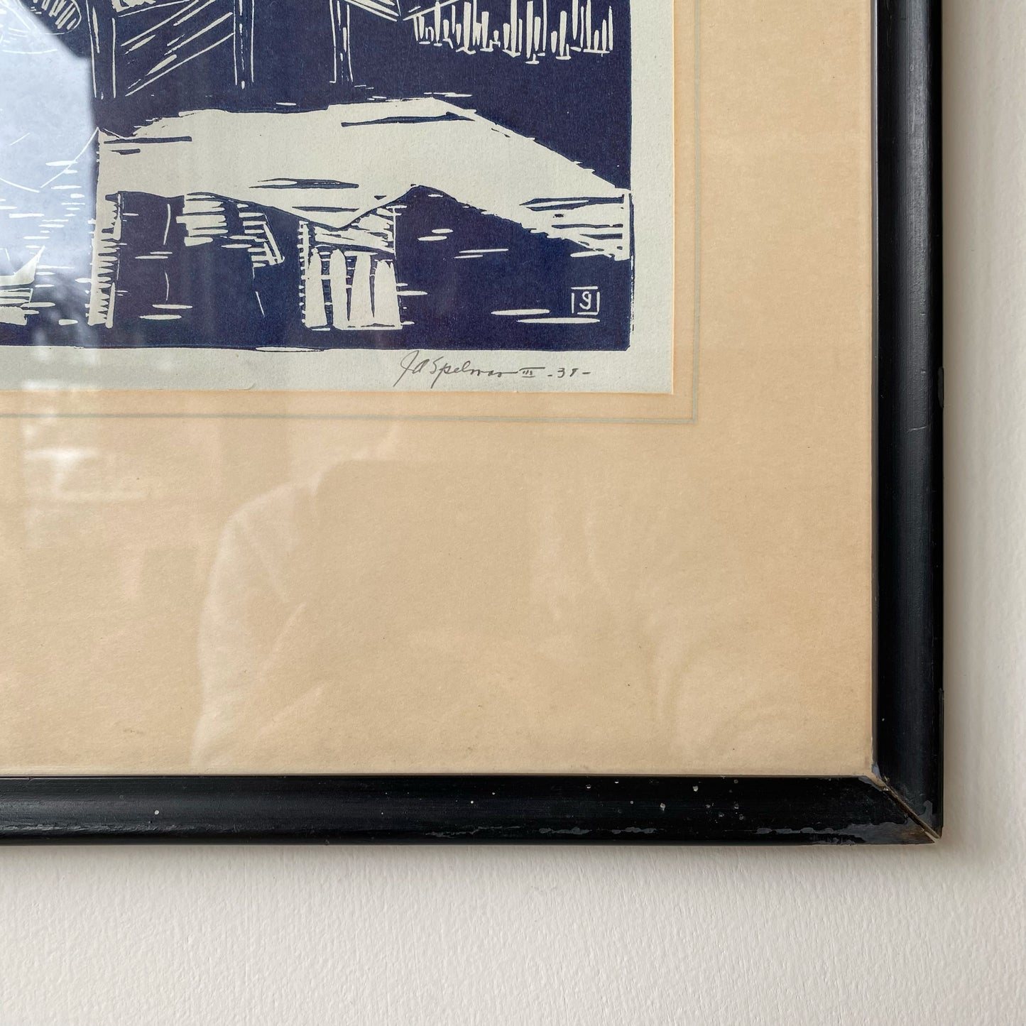 Vintage Original Artist Print “Fish Houses” (10.75 x 12.75")