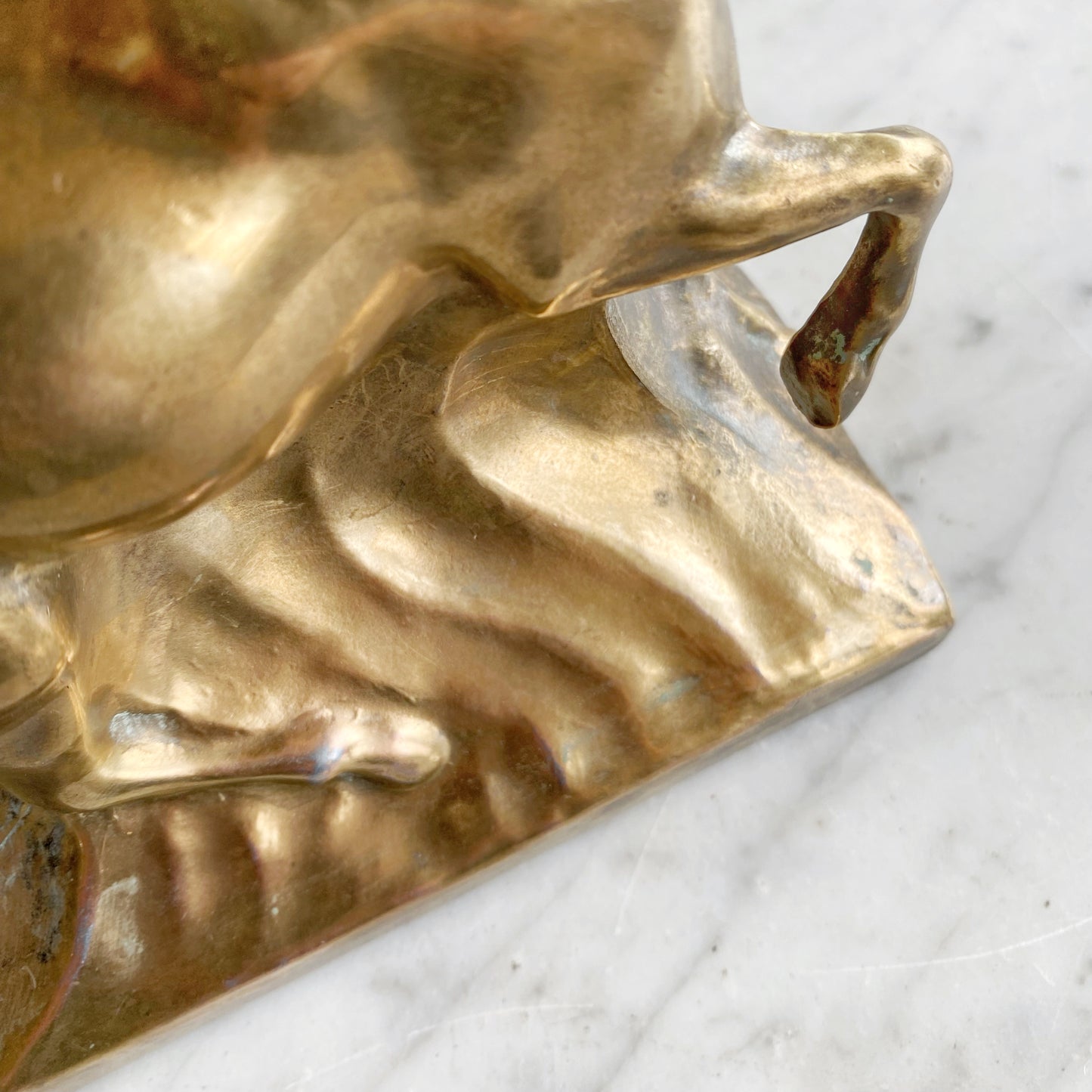 Vintage Golden Horse Statue / Bookend