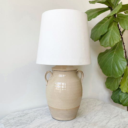 XL Vintage Stoneware Pottery Lamp