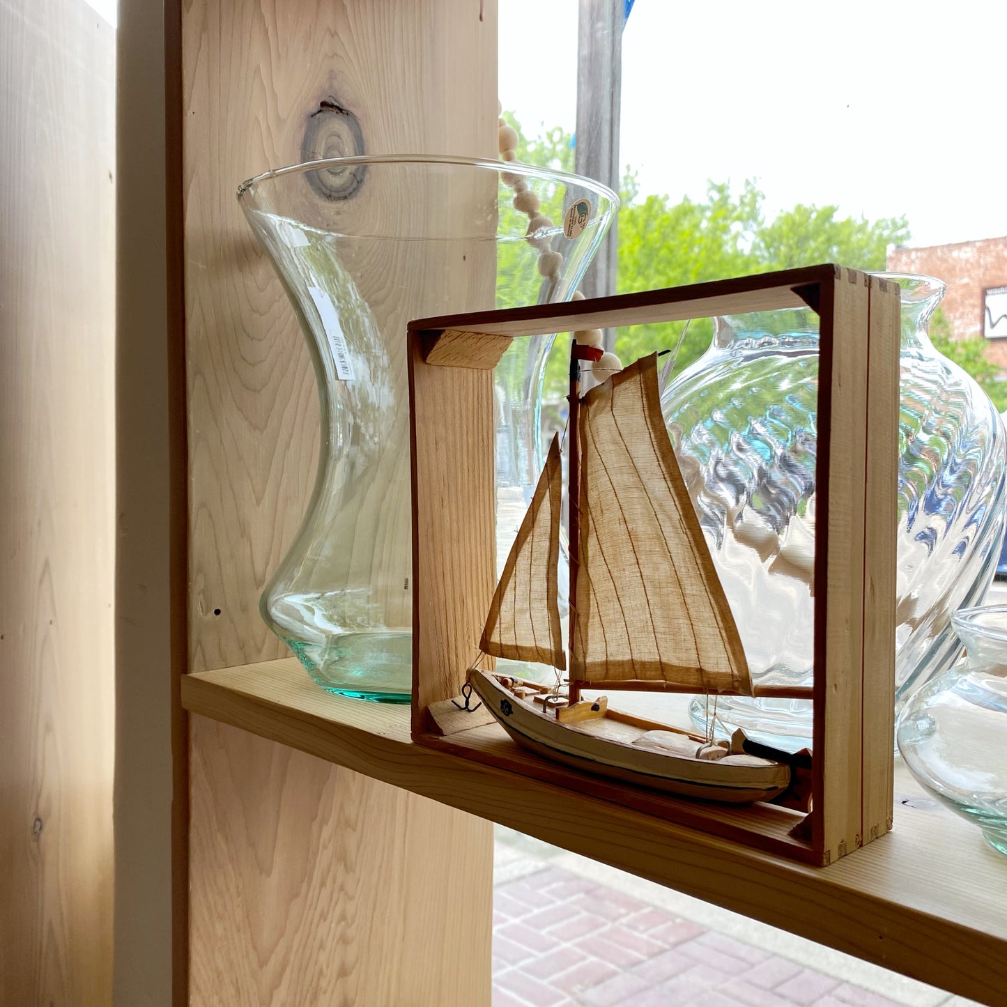 Vintage Sailboat In Shadow Box