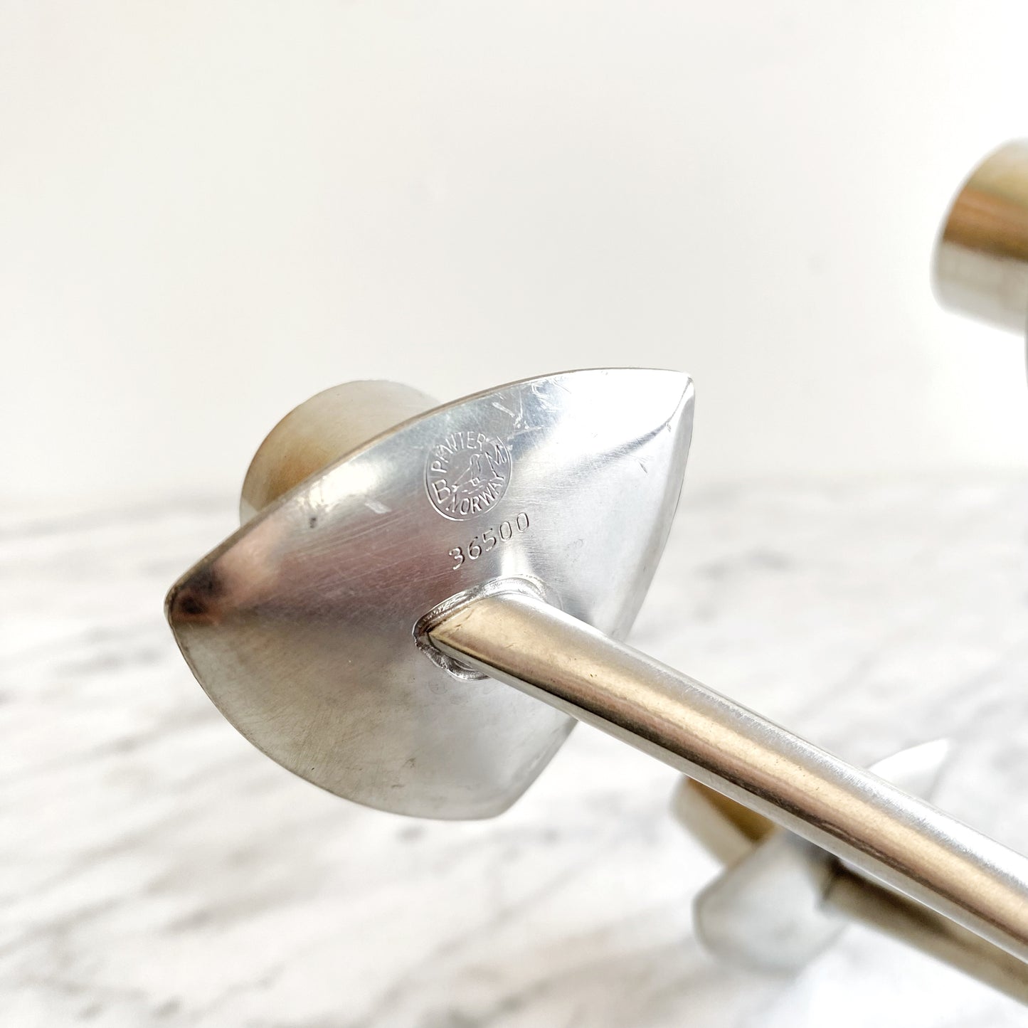 Vintage Pewter 3-arm Candle Holder, Norway