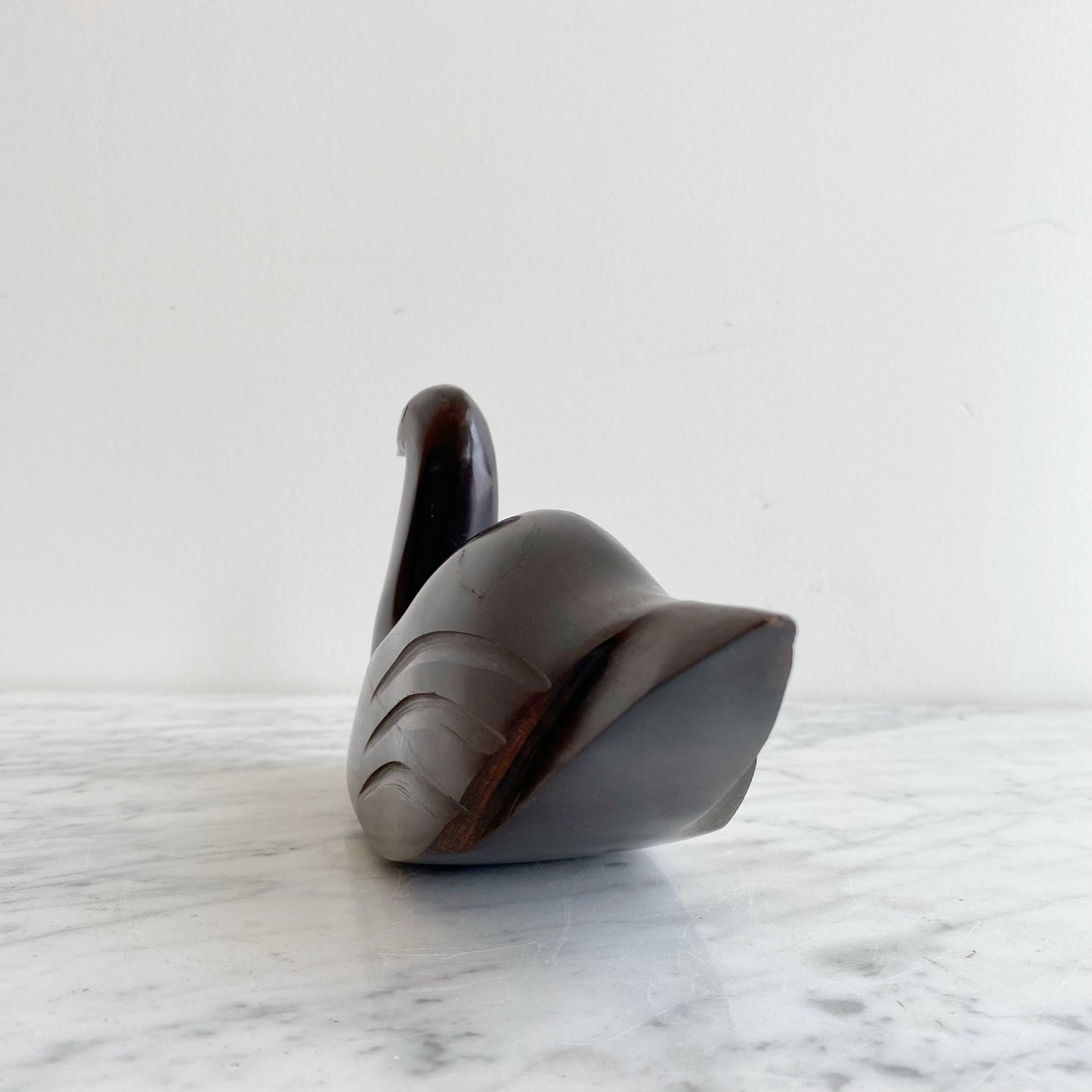 Vintage Carved Ironwood Duck Sculpture