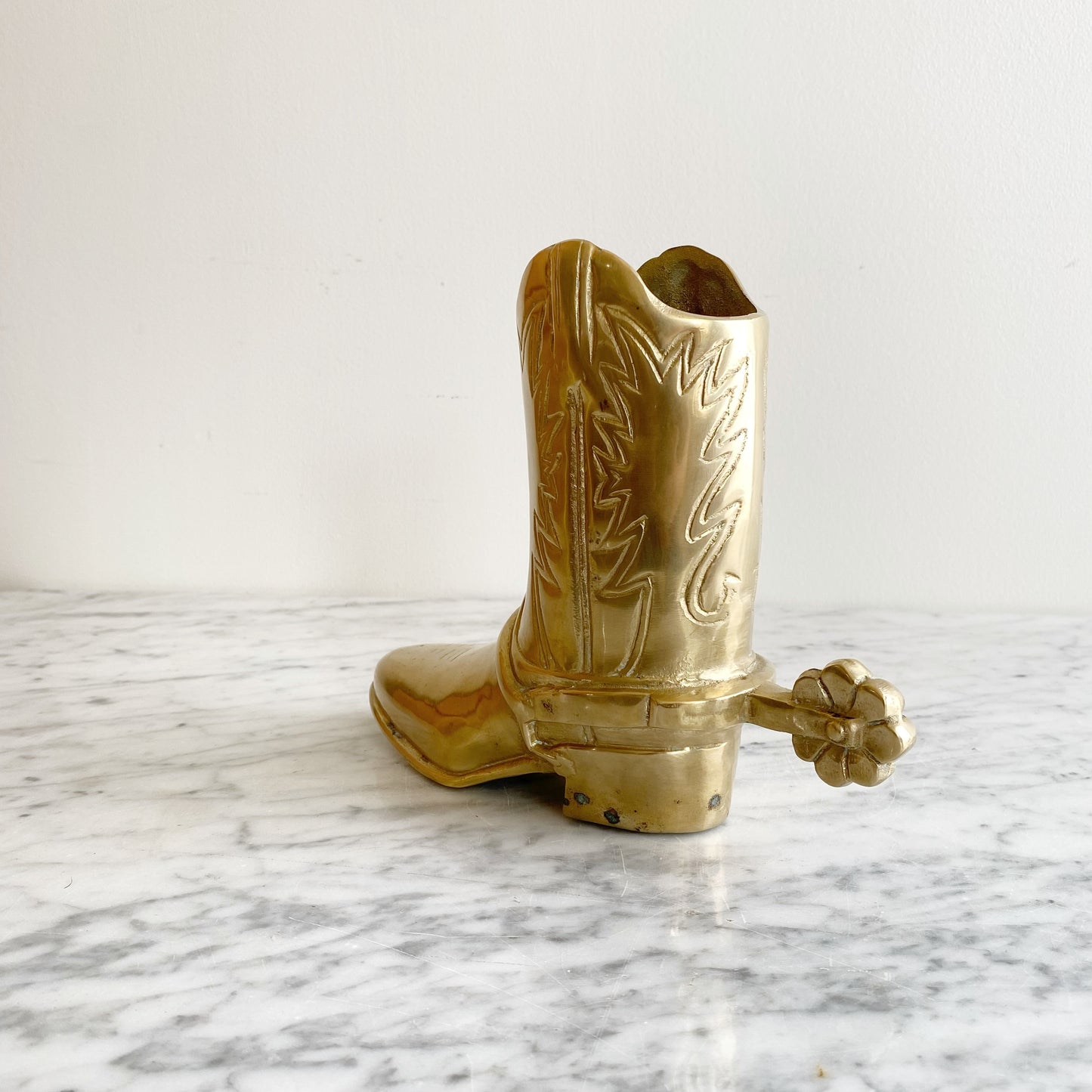 Vintage Brass Cowboy / Cowgirl Boot, 6.75"