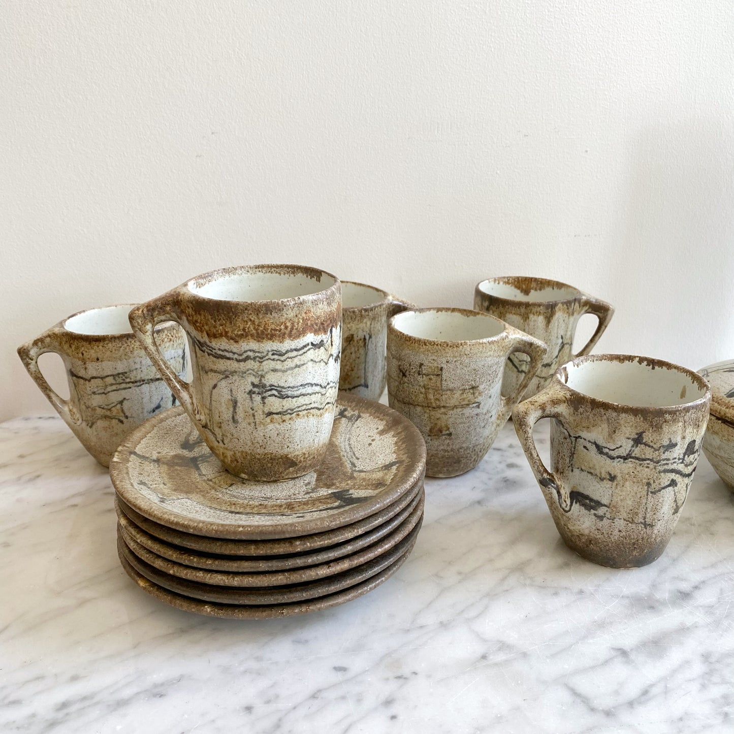 Vintage Ceramic Coffee Set (15-pc)