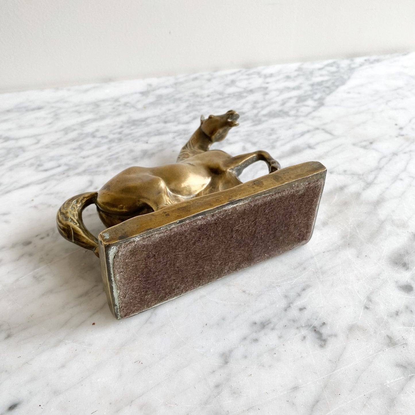 Vintage Golden Horse Statue / Bookend