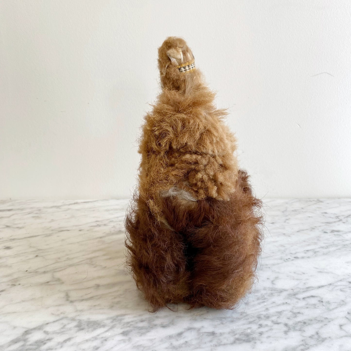 Vintage Wooly Llama Statue / Decor