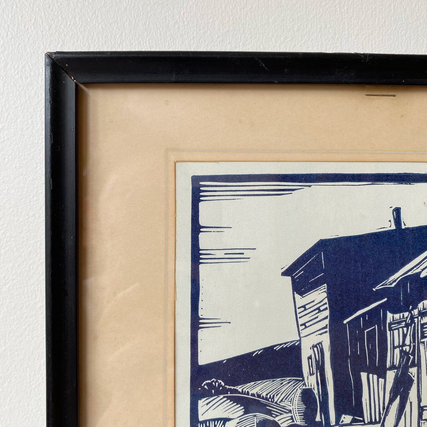 Vintage Original Artist Print “Fish Houses” (10.75 x 12.75")