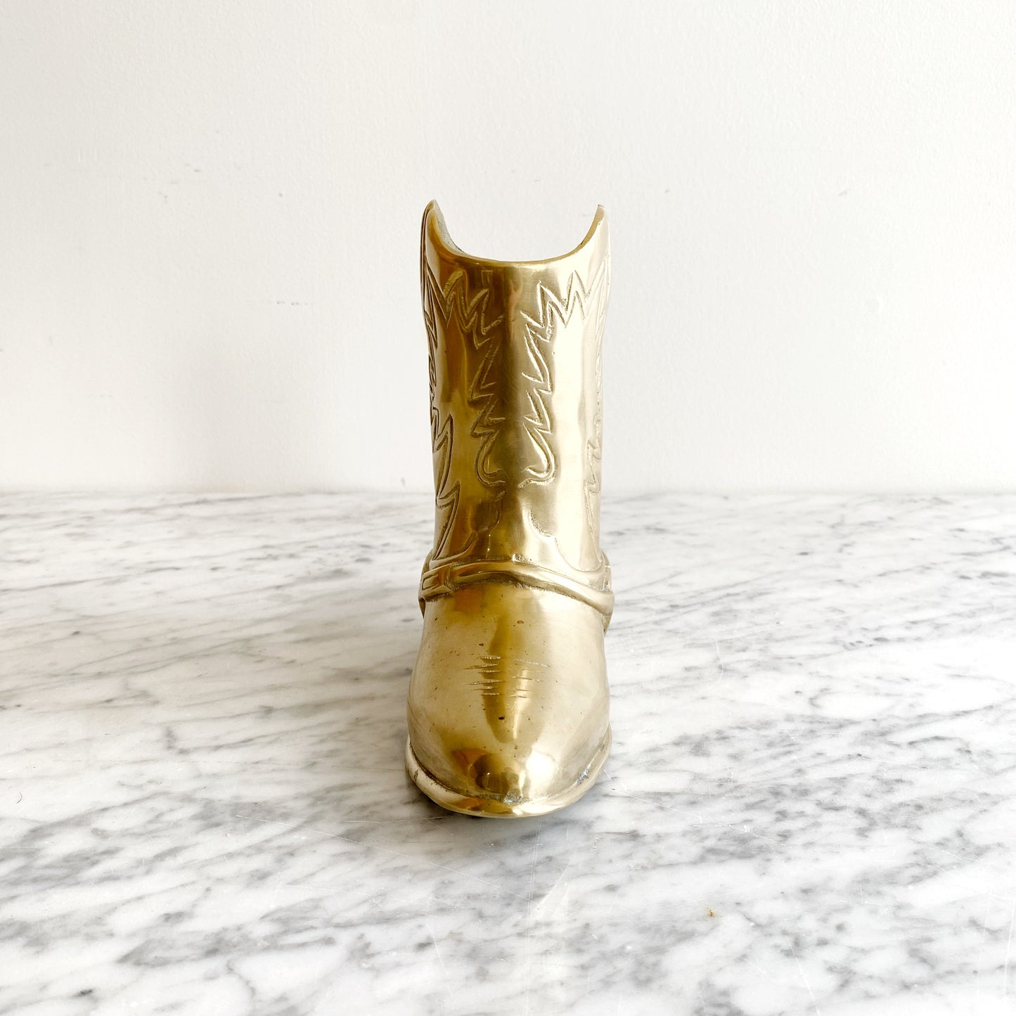 Vintage Brass Cowboy / Cowgirl Boot, 6.75"
