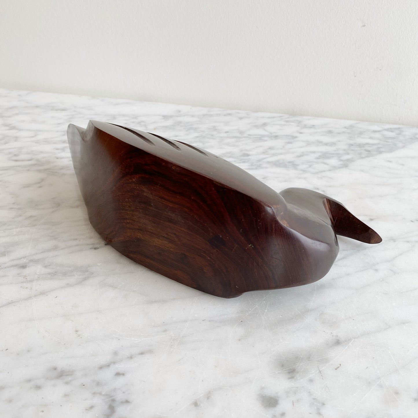 Vintage Carved Ironwood Duck Sculpture