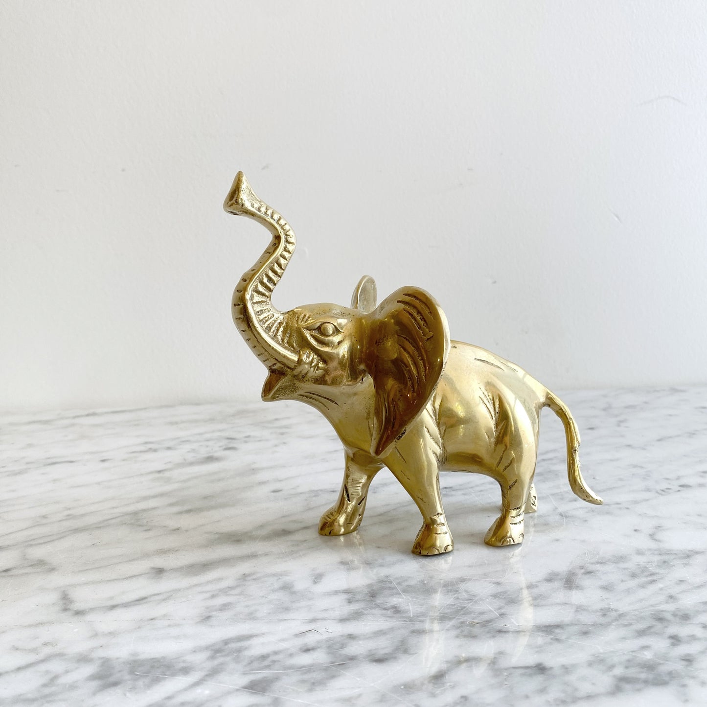 Vintage Brass Elephant, 6"
