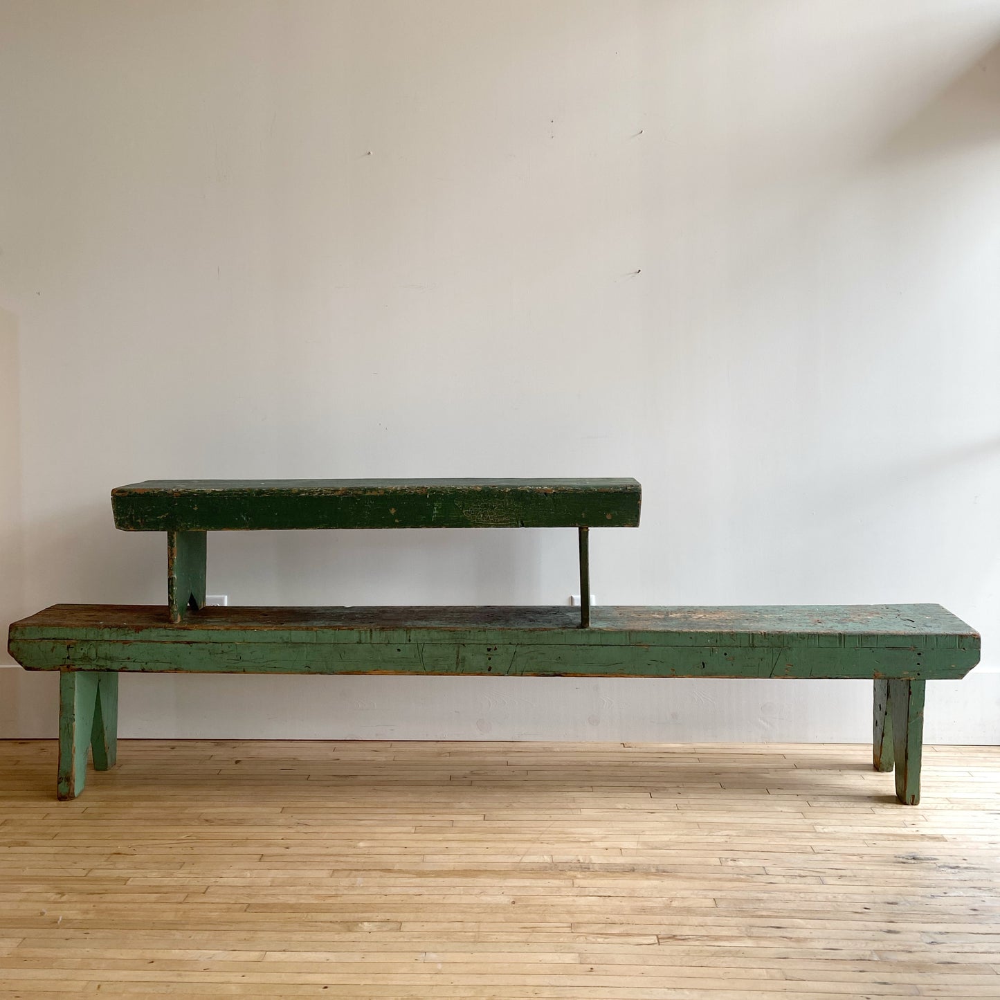 Vintage Primitive Green Bench, 5'