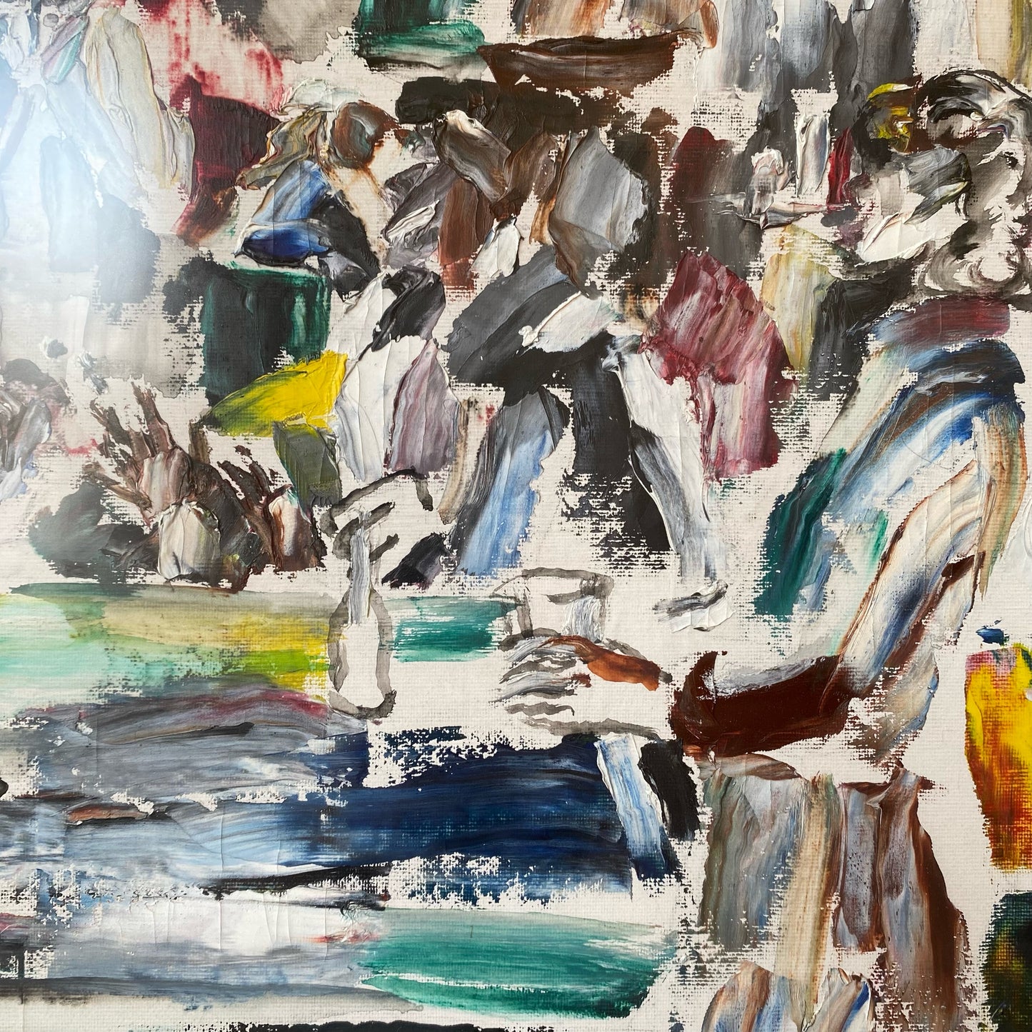 Original Vintage Abstract Expressionist Painting, 1950's (33" x 25")