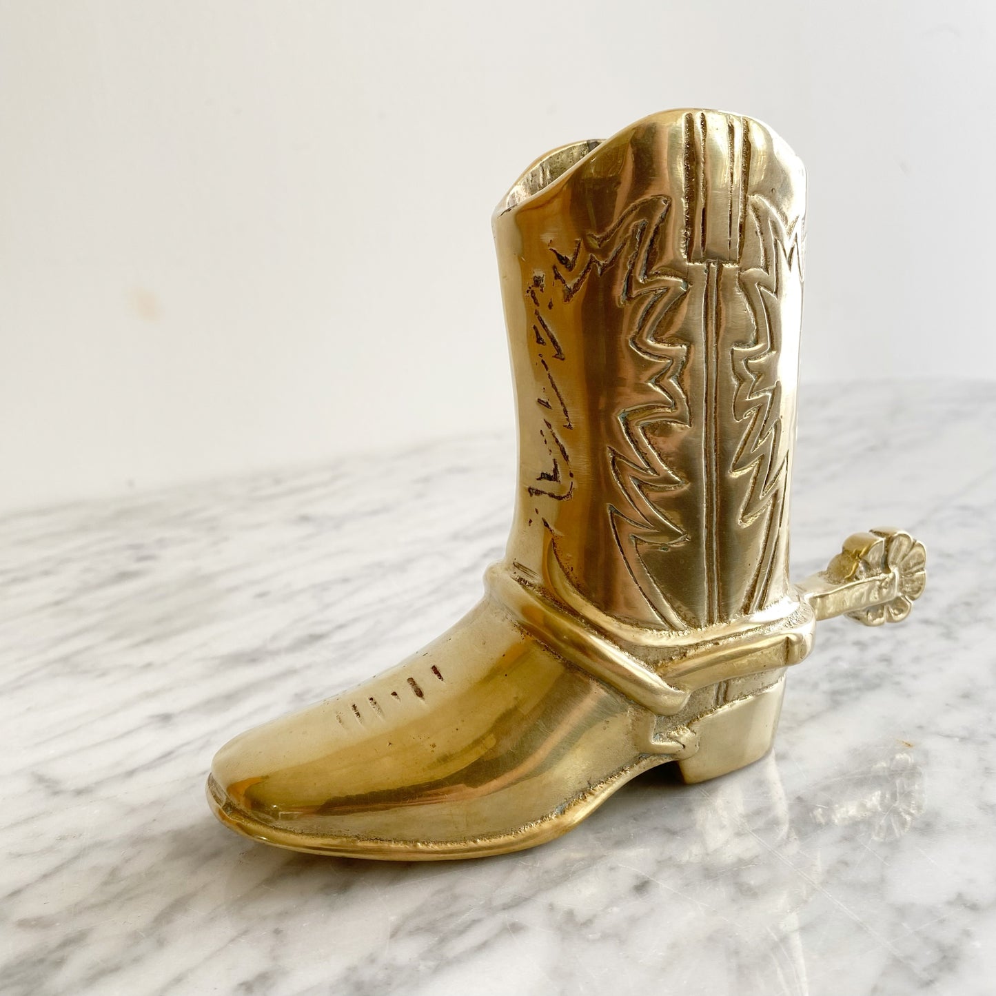 Vintage Brass Cowboy / Cowgirl Boot, 5"