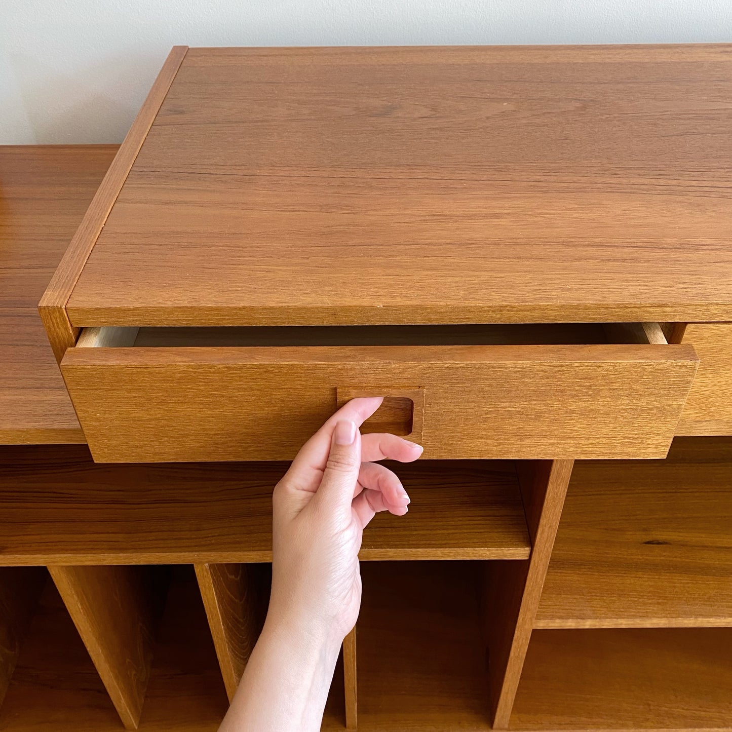 Vintage Expandable Teak Media Credenza