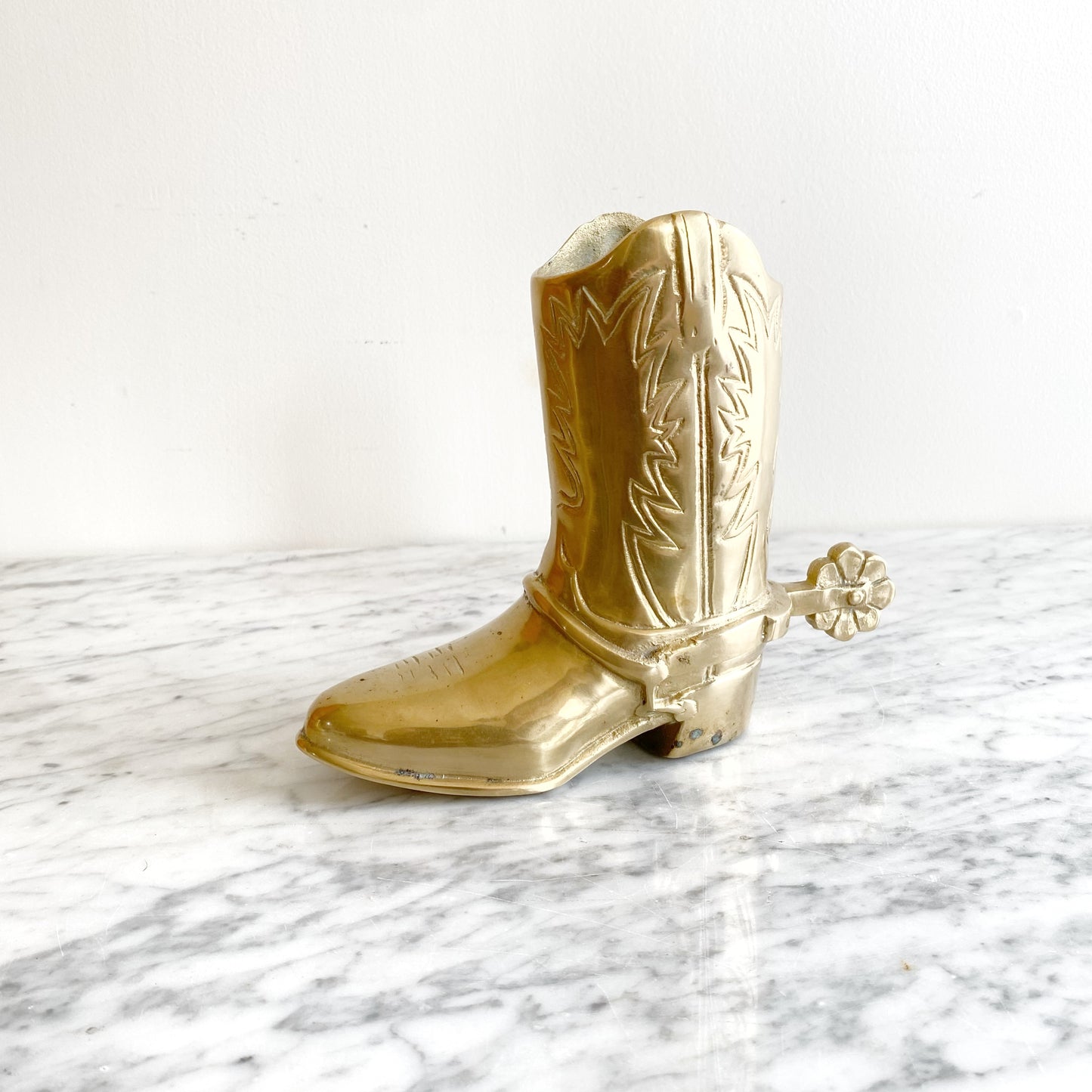 Vintage Brass Cowboy / Cowgirl Boot, 6.75"