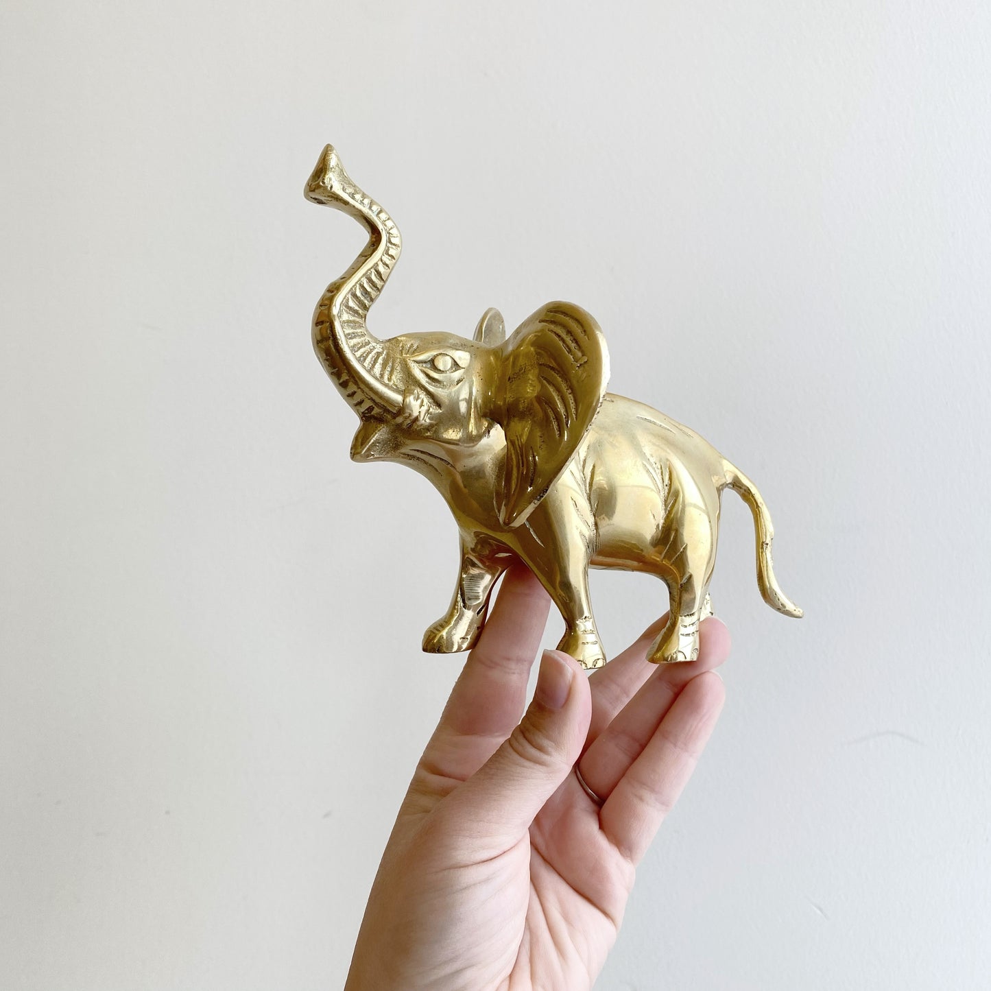 Vintage Brass Elephant, 6"