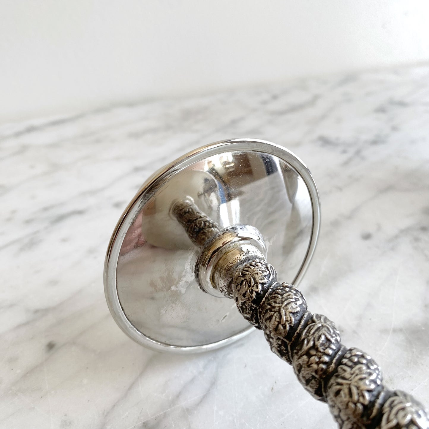 Pair of Vintage Silver-plate Candle Holders, Spain