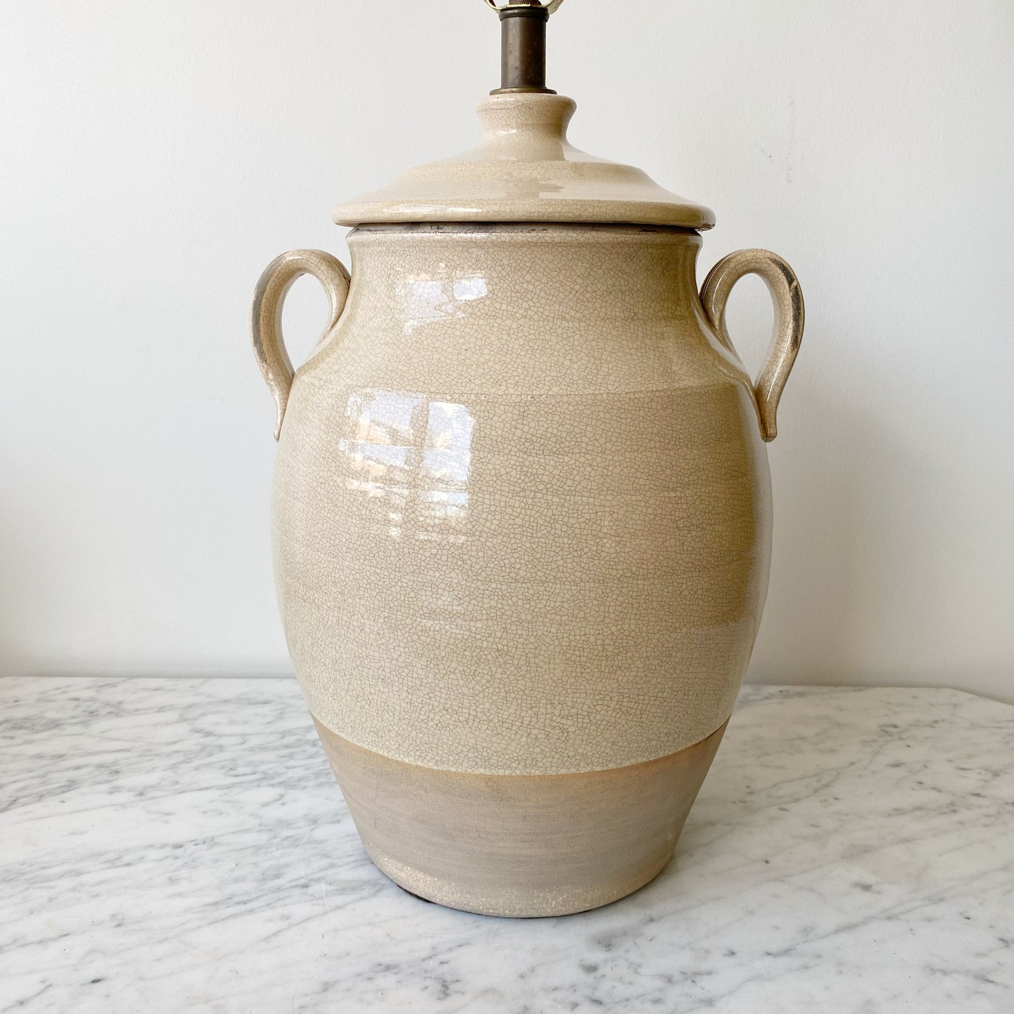 XL Vintage Stoneware Pottery Lamp