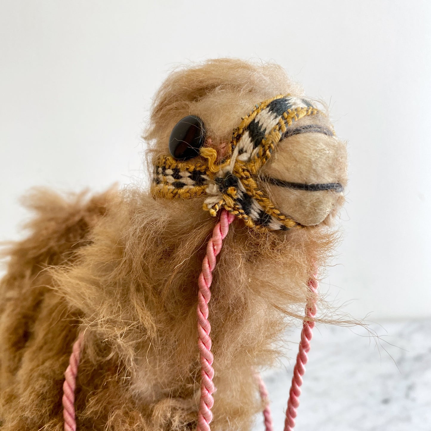 Vintage Wooly Llama Statue / Decor