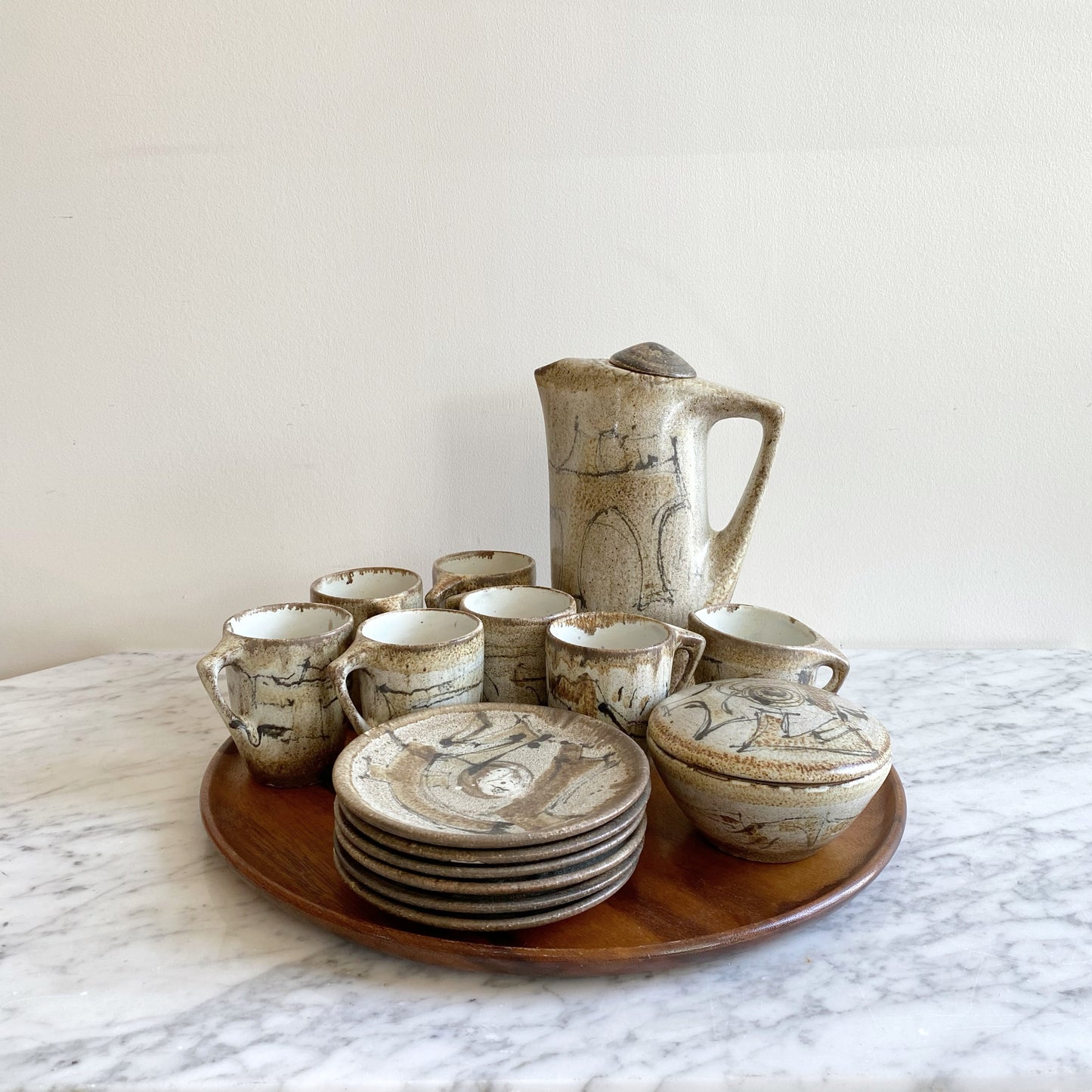 Vintage Ceramic Coffee Set (15-pc)