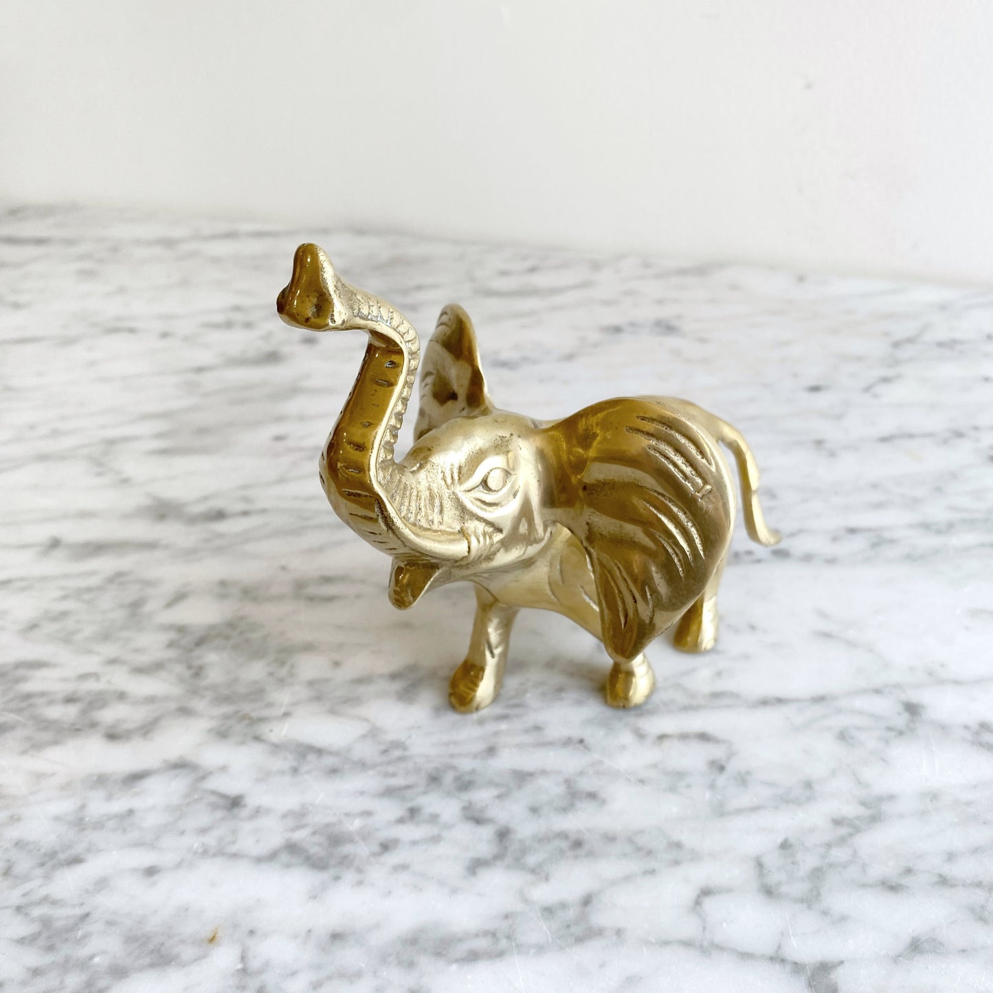 Vintage Brass Elephant, 6"