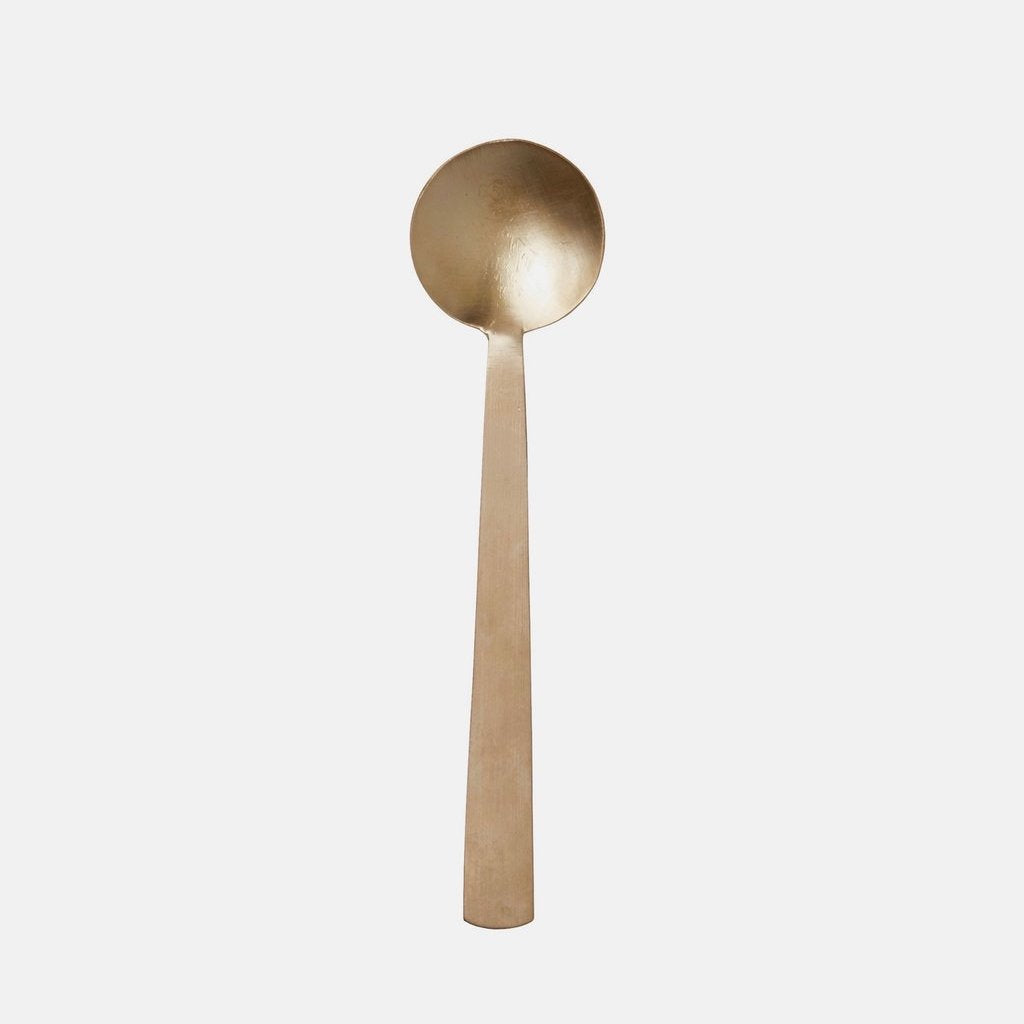 Hand-hammered Round Brass Spoon