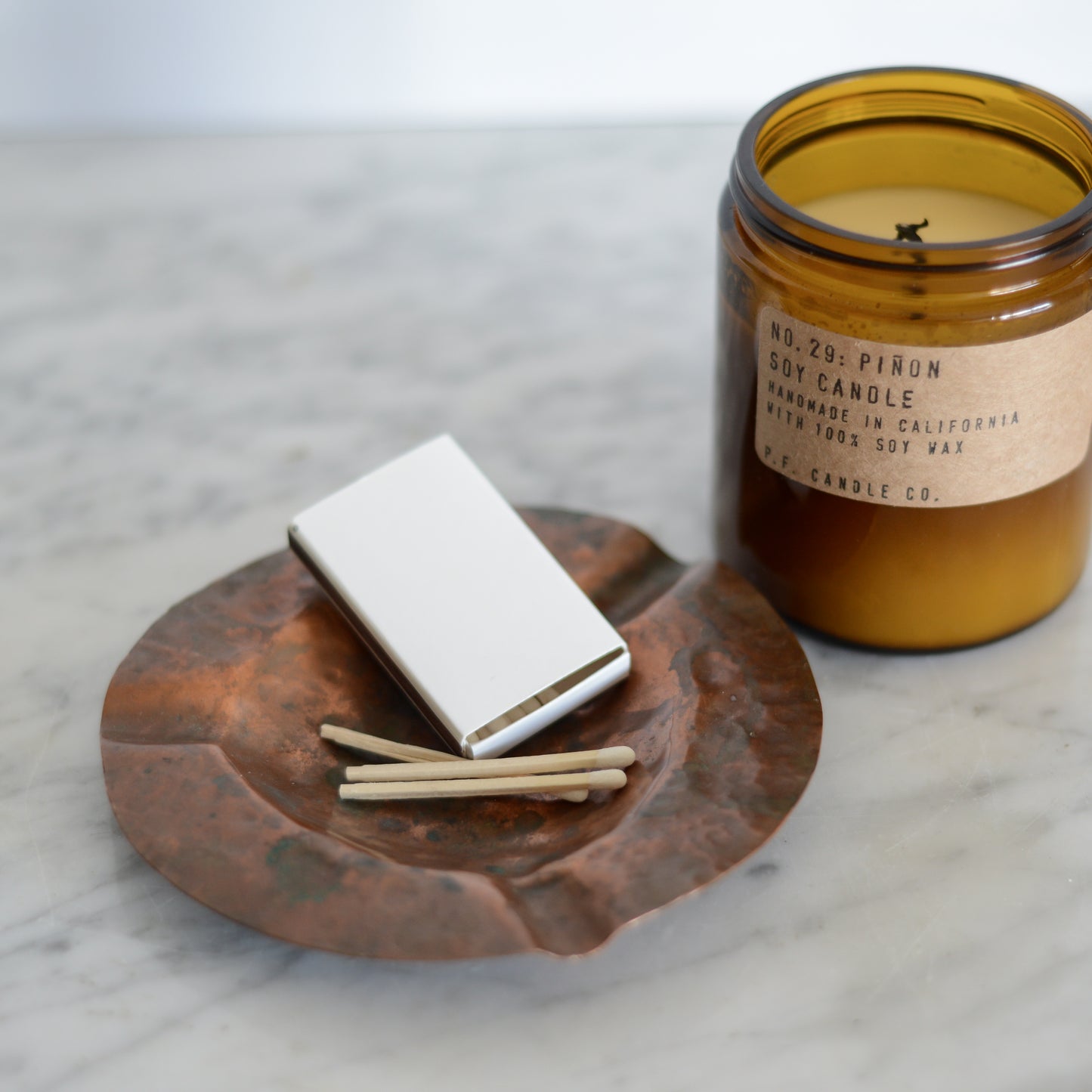 Vintage Hammered Copper Ashtray